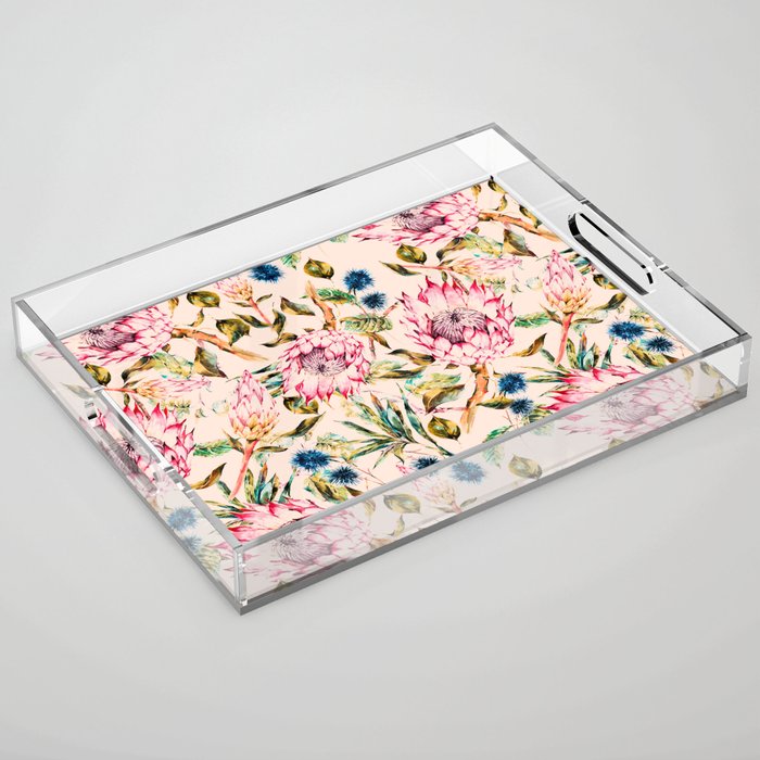 Pattern boho floral Acrylic Tray Gallery Image 1