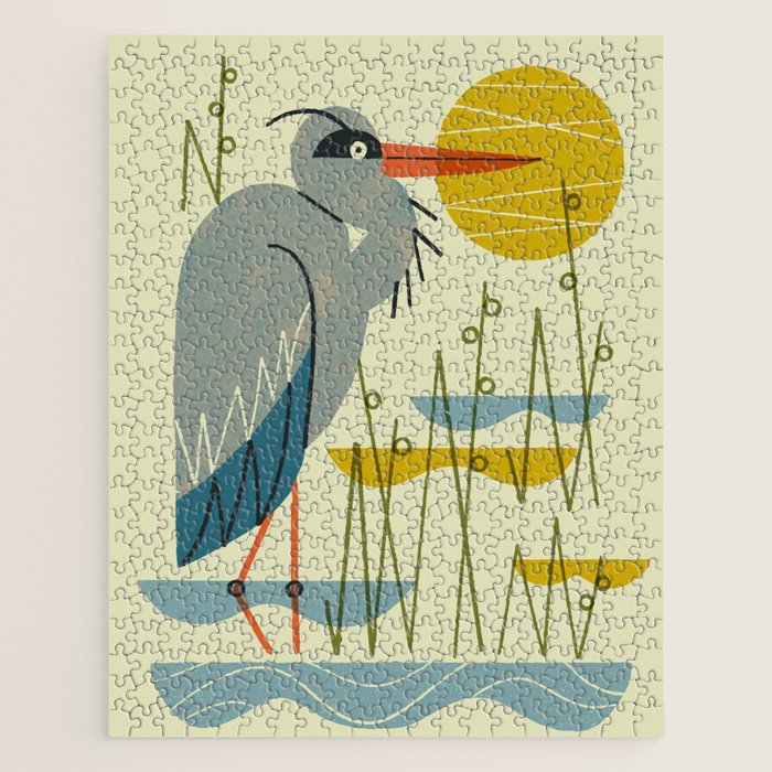 Heron Among Reeds Jigsaw Puzzle Gallery Image 1