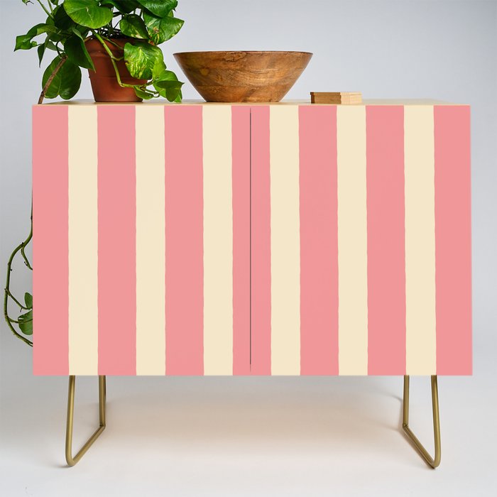 Simple Stripes Pattern - Pink  Credenza Gallery Image 1