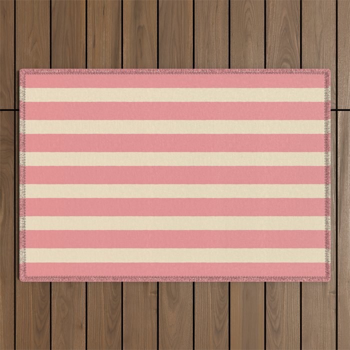 Simple Stripes Pattern - Pink  Outdoor Rug Gallery Image 1