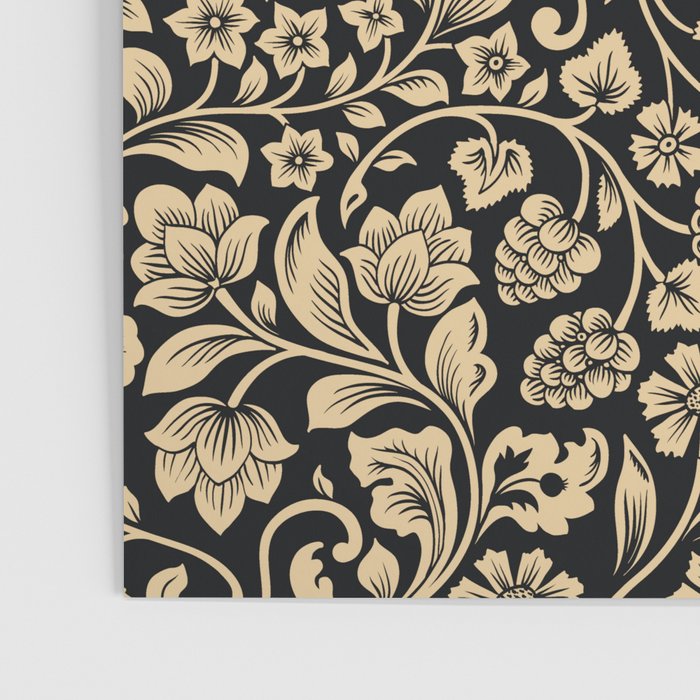 William Morris Style Art Nouveau Dark Floral Poster Gallery Image 3