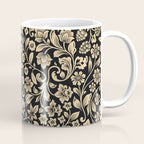 William Morris Style Art Nouveau Dark Floral Coffee Mug Gallery Image 1