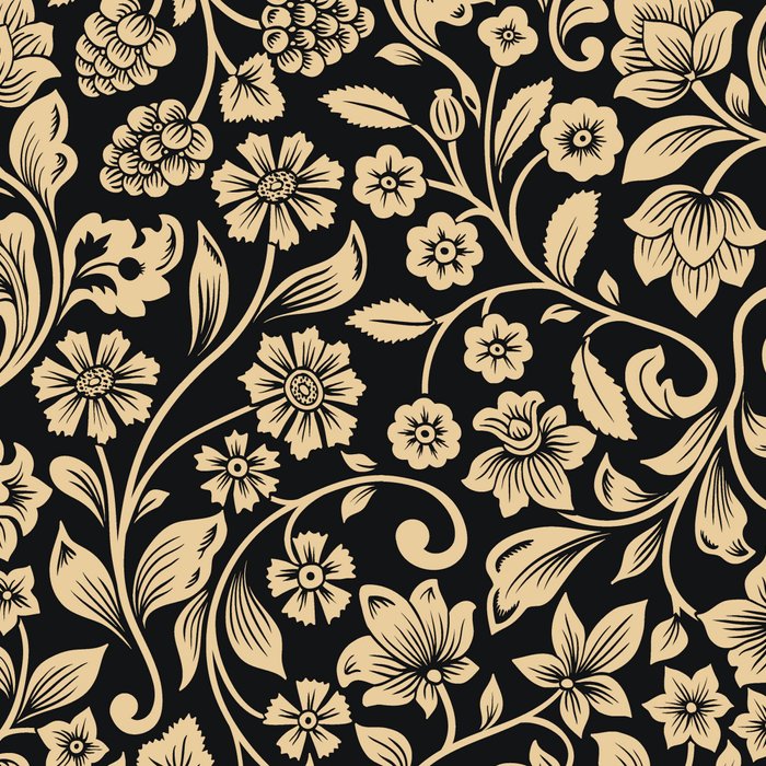 William Morris Style Art Nouveau Dark Floral Coffee Mug Gallery Image 2