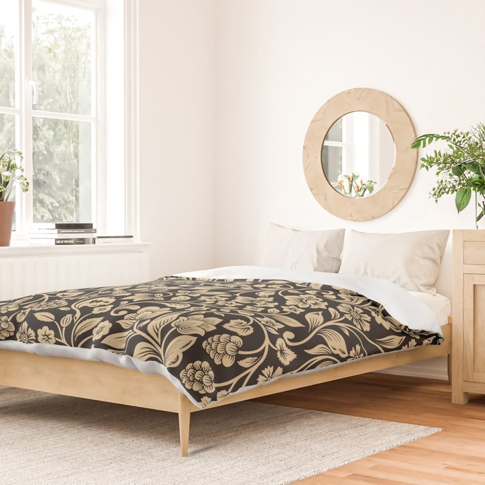 William Morris Style Art Nouveau Dark Floral Duvet Cover Gallery Image 2