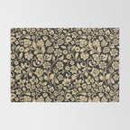 William Morris Style Art Nouveau Dark Floral Rug Gallery Image 2