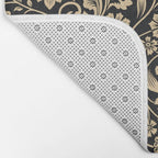 William Morris Style Art Nouveau Dark Floral Bath Mat Gallery Image 2