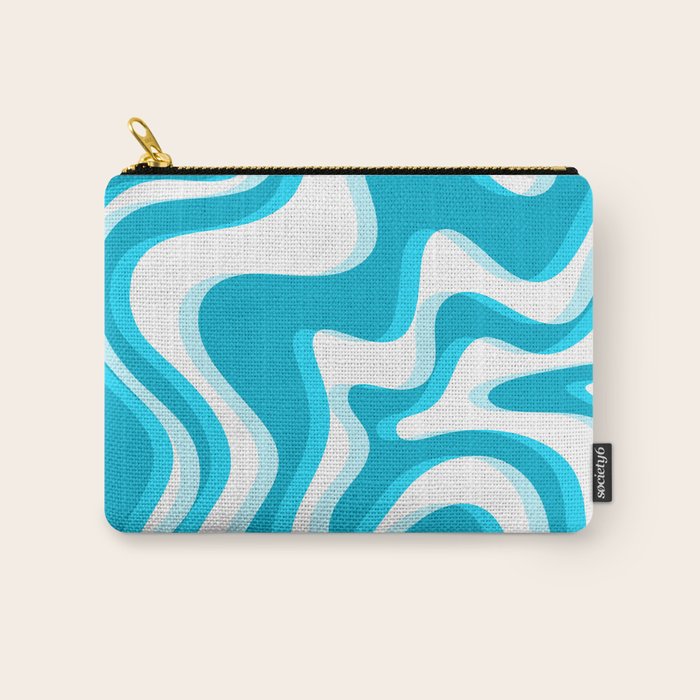  Trippy Glitch Retro Liquid Swirl Abstract Pattern Blue Carry All Pouch Gallery Image 1