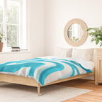  Trippy Glitch Retro Liquid Swirl Abstract Pattern Blue Duvet Cover Gallery Image 2