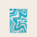  Trippy Glitch Retro Liquid Swirl Abstract Pattern Blue Wall Hanging Gallery Image 1