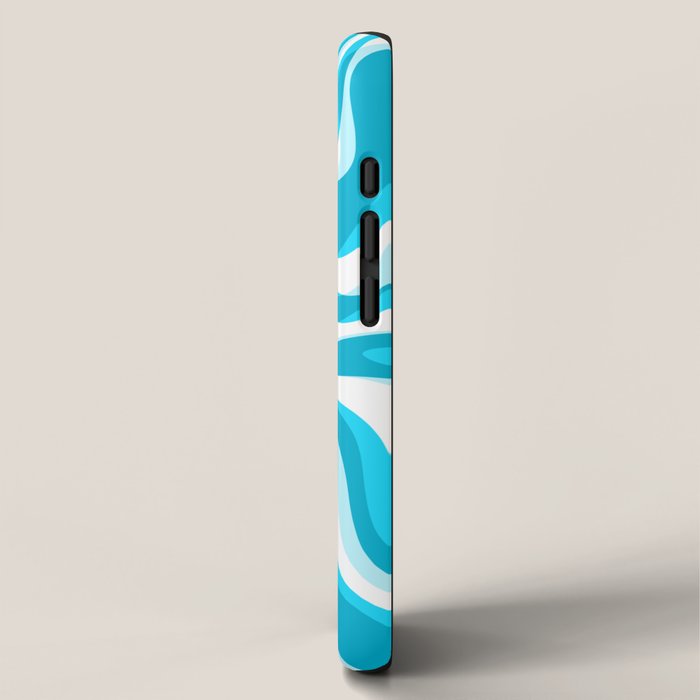  Trippy Glitch Retro Liquid Swirl Abstract Pattern Blue iPhone Case Gallery Image 2