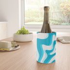  Trippy Glitch Retro Liquid Swirl Abstract Pattern Blue Wine Chiller Gallery Image 4