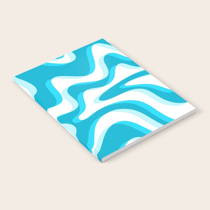  Trippy Glitch Retro Liquid Swirl Abstract Pattern Blue Notebook Gallery Image 2