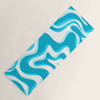  Trippy Glitch Retro Liquid Swirl Abstract Pattern Blue Yoga Mat Gallery Image 1