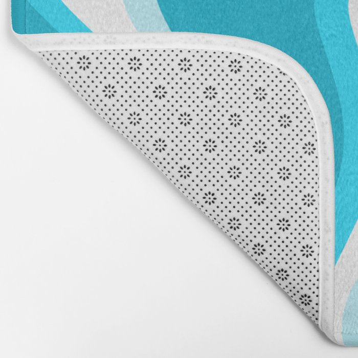  Trippy Glitch Retro Liquid Swirl Abstract Pattern Blue Bath Mat Gallery Image 2