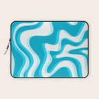  Trippy Glitch Retro Liquid Swirl Abstract Pattern Blue Laptop Sleeve Gallery Image 1