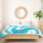  Trippy Glitch Retro Liquid Swirl Abstract Pattern Blue Duvet Cover Gallery Image 3