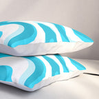  Trippy Glitch Retro Liquid Swirl Abstract Pattern Blue Pillow Sham Gallery Image 3