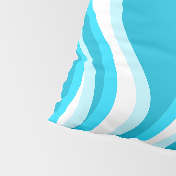 Trippy Glitch Retro Liquid Swirl Abstract Pattern Blue Pillow Sham Gallery Image 4