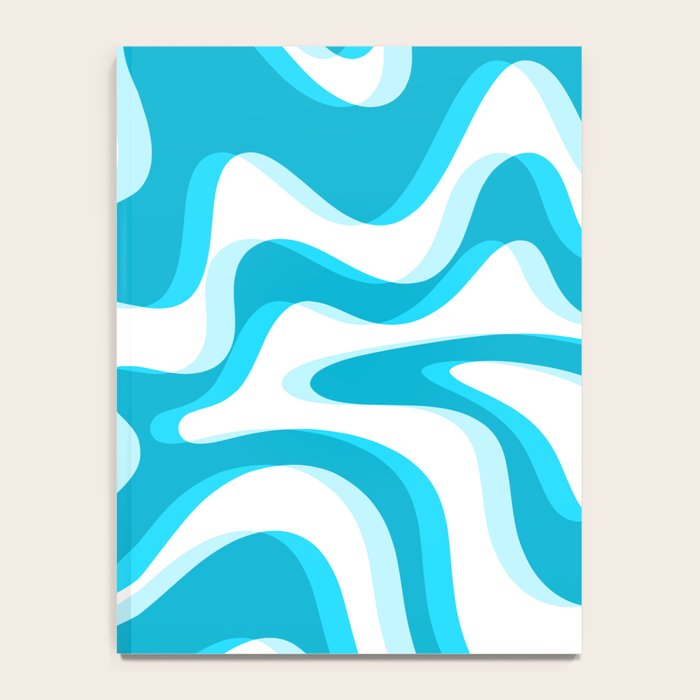  Trippy Glitch Retro Liquid Swirl Abstract Pattern Blue Notebook Gallery Image 4