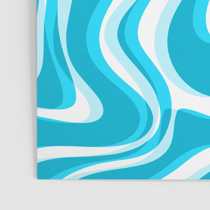  Trippy Glitch Retro Liquid Swirl Abstract Pattern Blue Poster Gallery Image 3