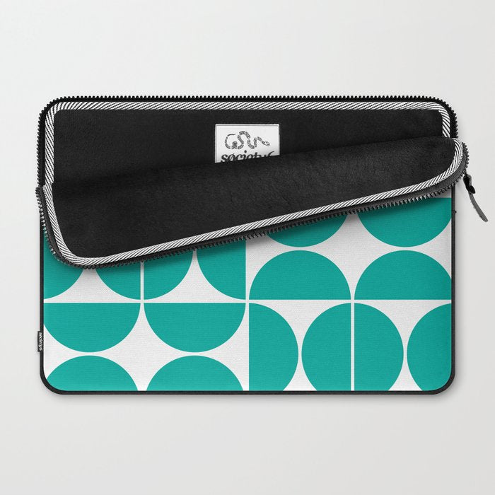 Mid Century Modern Geometric 04 Turquoise Laptop Sleeve Gallery Image 2