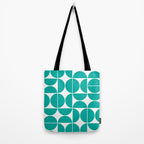 Mid Century Modern Geometric 04 Turquoise Tote Bag Gallery Image 2
