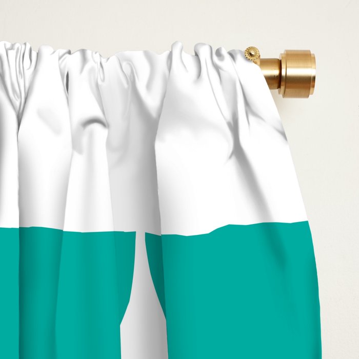 Mid Century Modern Geometric 04 Turquoise Window Curtain Gallery Image 2
