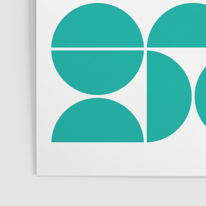 Mid Century Modern Geometric 04 Turquoise Poster Gallery Image 3