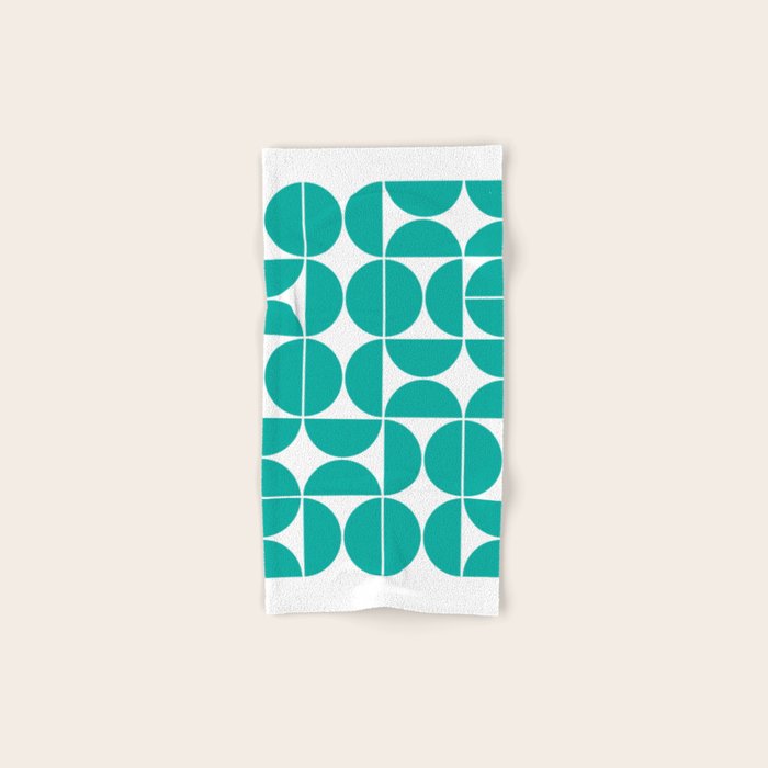 Mid Century Modern Geometric 04 Turquoise Towels Gallery Image 1
