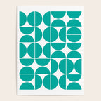 Mid Century Modern Geometric 04 Turquoise Poster Gallery Image 4