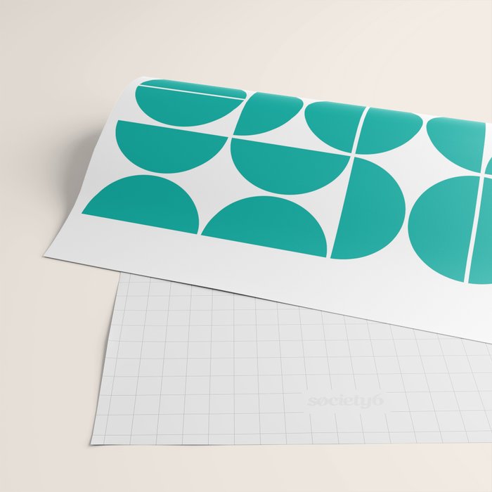 Mid Century Modern Geometric 04 Turquoise Wrapping Paper Gallery Image 2