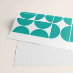 Mid Century Modern Geometric 04 Turquoise Wrapping Paper Gallery Image 2