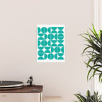 Mid Century Modern Geometric 04 Turquoise Poster Gallery Image 2