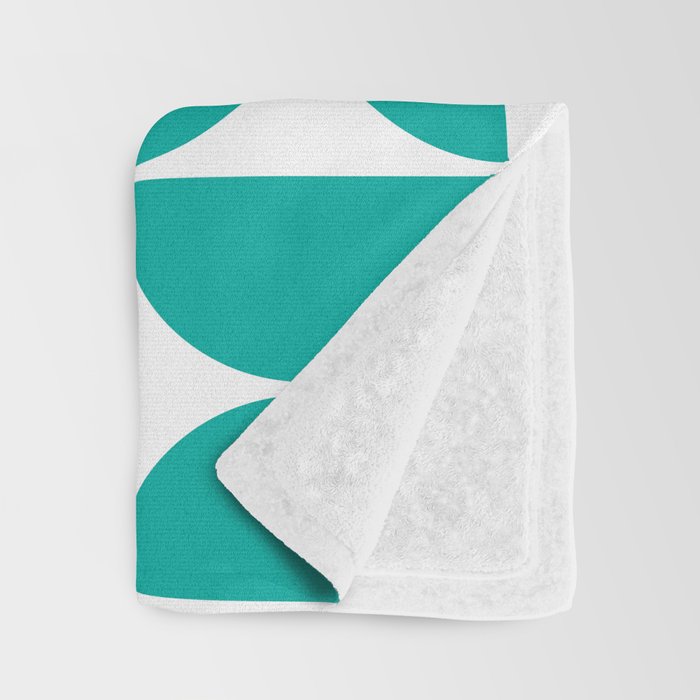 Mid Century Modern Geometric 04 Turquoise Throw Blanket Gallery Image 3