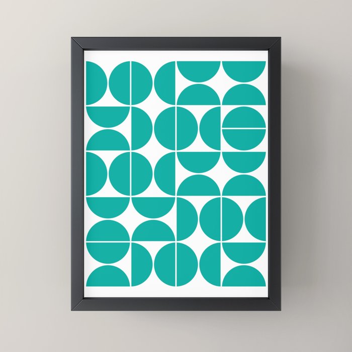 Mid Century Modern Geometric 04 Turquoise Mini Art Print Gallery Image 3