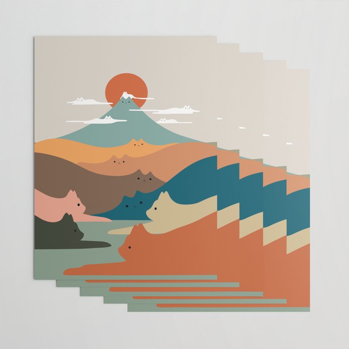 Cat Landscape 132 Wrapping Paper Gallery Image 3