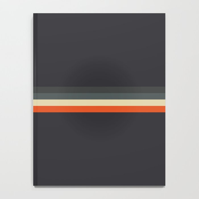 Meness - Classic Minimal Dark Retro Summer Stripes Notebook Gallery Image 4