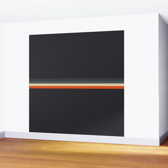 Meness - Classic Minimal Dark Retro Summer Stripes Wall Mural Gallery Image 2