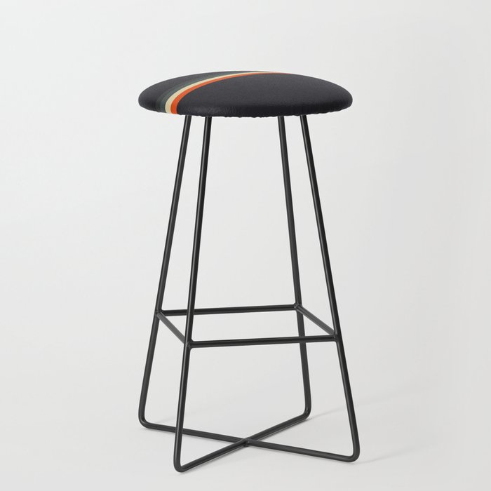 Meness - Classic Minimal Dark Retro Summer Stripes Stool Gallery Image 1