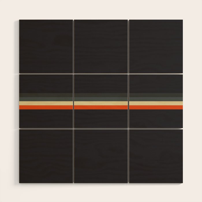 Meness - Classic Minimal Dark Retro Summer Stripes Wood Wall Art Gallery Image 1