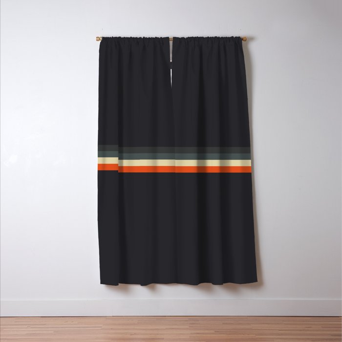Meness - Classic Minimal Dark Retro Summer Stripes Window Curtain Gallery Image 3
