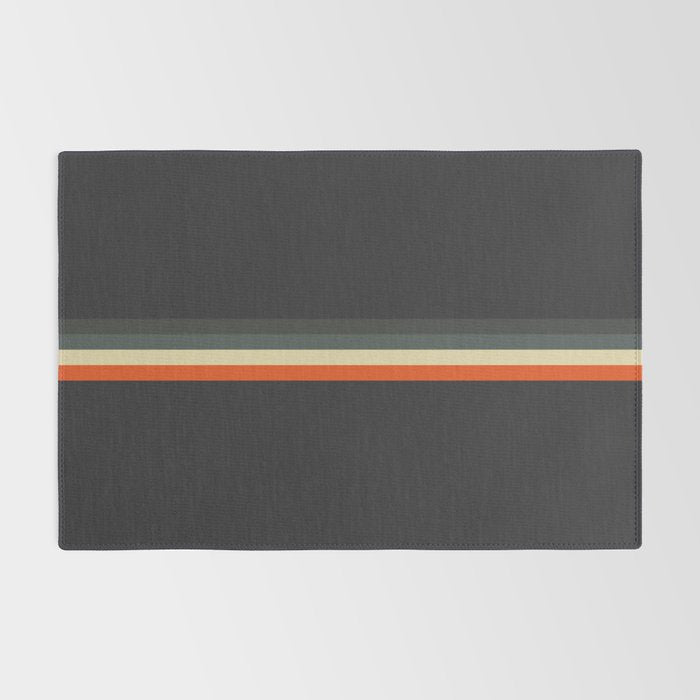 Meness - Classic Minimal Dark Retro Summer Stripes Rug Gallery Image 2