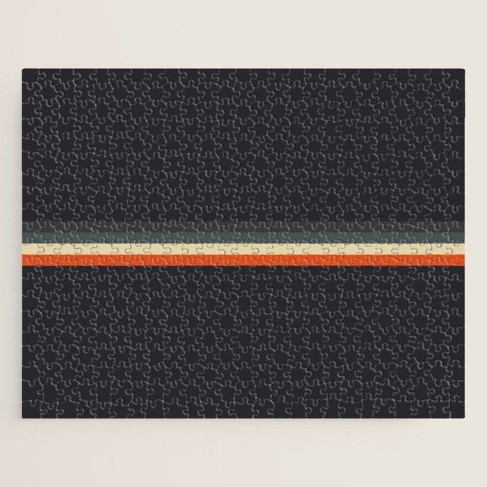 Meness - Classic Minimal Dark Retro Summer Stripes Jigsaw Puzzle Gallery Image 1