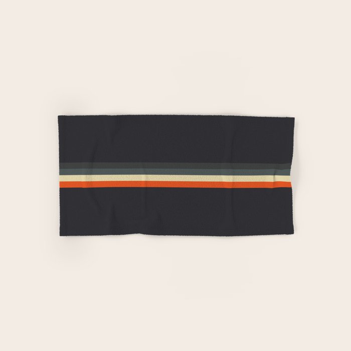 Meness - Classic Minimal Dark Retro Summer Stripes Bath Towel Gallery Image 1