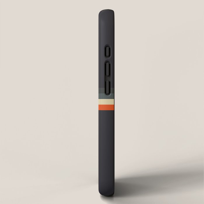 Meness - Classic Minimal Dark Retro Summer Stripes iPhone Case Gallery Image 2