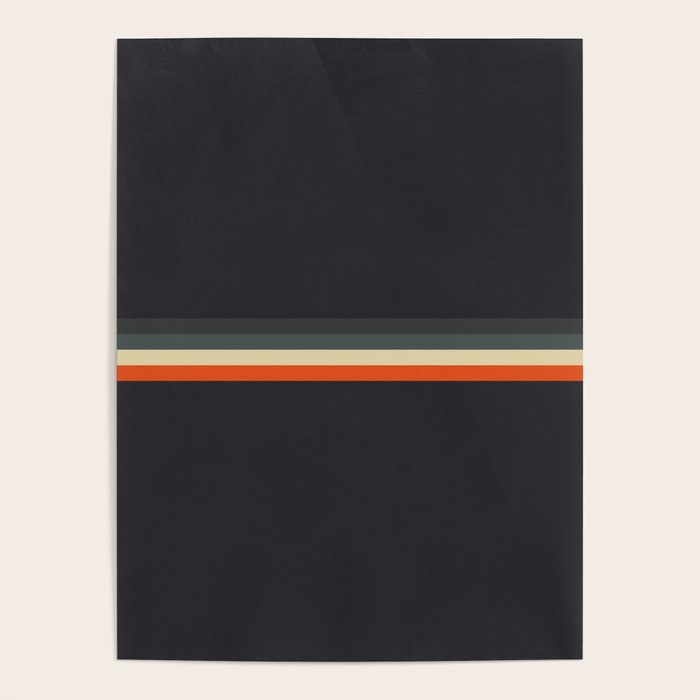 Meness - Classic Minimal Dark Retro Summer Stripes Poster Gallery Image 4