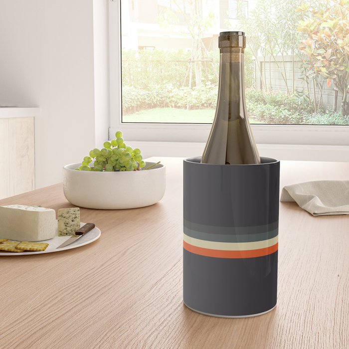 Meness - Classic Minimal Dark Retro Summer Stripes Wine Chiller Gallery Image 4