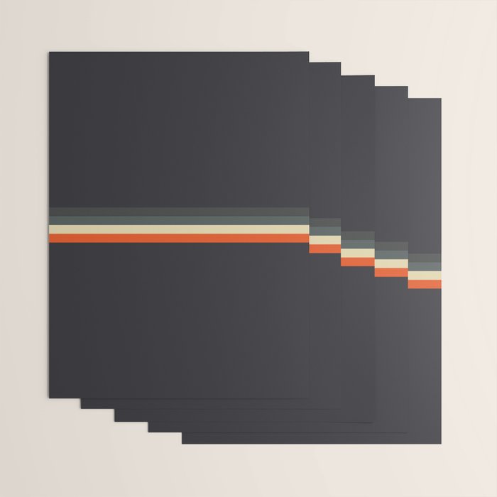Meness - Classic Minimal Dark Retro Summer Stripes Wrapping Paper Gallery Image 3