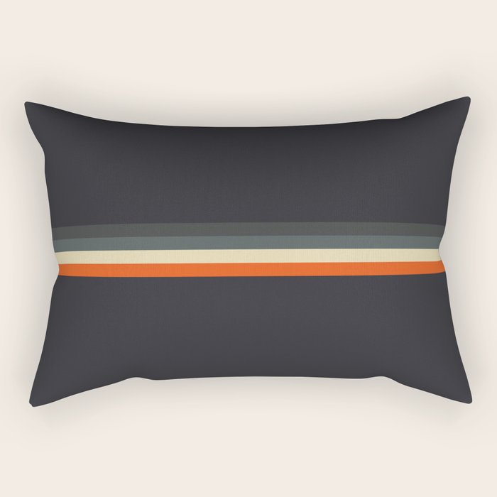 Meness - Classic Minimal Dark Retro Summer Stripes Rectangular Pillow Gallery Image 1