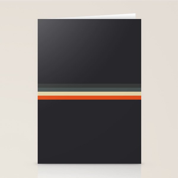 Meness - Classic Minimal Dark Retro Summer Stripes Stationery Card Gallery Image 1